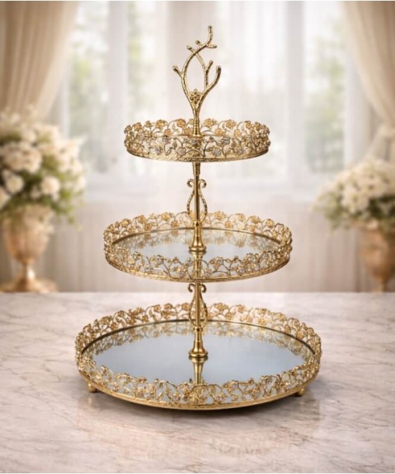 ZEYVE ELMAS 3-TIER ROUND COOKIE STAND 40x26x26cm*8